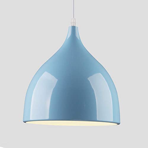 Chao Zan Wohnzimmer Schlafzimmer LED Hängeleuchte Pendelleuchte Lampenschirm Modern Vintage Metall Höhenverstellbar Hängeleuchte E27 (Blau) von Chao Zan