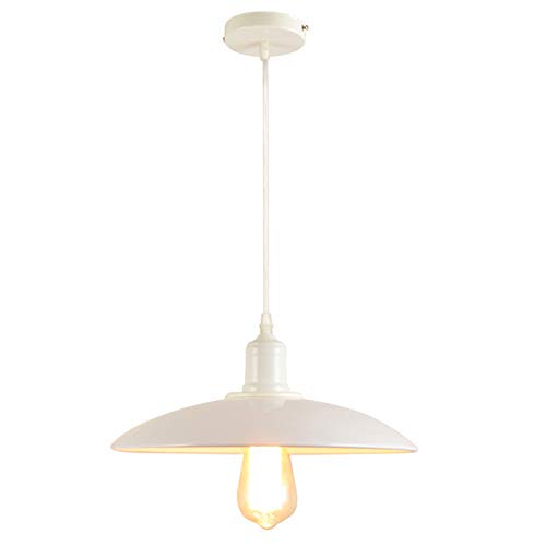 modern nordisch industriell Hängelampe Vintage Pendelleuchte Deckenleuchte E27 Retro Industrie Pendellampe Eisen Loft Kronleuchter Rustikal Leuchter Wohnzimmer Deckenlampe, Weiß von Chao Zan