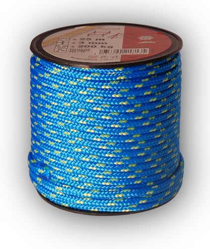 Chapuis MO325B Polyester-Flaggleine - 200 kg - Durchmesser 3 mm - Länge 25 m - Blau/gelb von Chapuis
