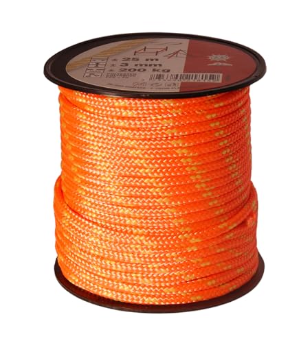 Chapuis MO325O Polyester-Flaggleine - 200 kg - Durchmesser 3 mm - Länge 25 m - Orange/grün von Chapuis