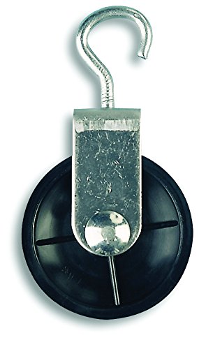 Chapuis VPCL4 Riemenscheibe mit Haken – Material: verzinkter Stahl – max. Belastung: 40 kg – Durchmesser: 60 mm – für Seil 8 mm, Grau/Schwarz von Chapuis