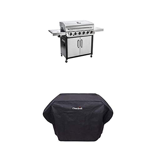 Char-Broil Convective 640 S XL - 6 Brenner Gasgrill mit Seitenbrenner, Edelstahl + Extra-Grosse Wetterschutzhaube , Schwarz von Char-Broil