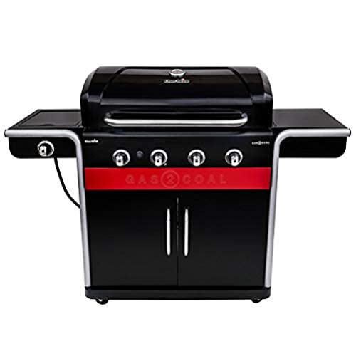 Char-Broil Gasgrill, Kohlegrill Gas2Coal 440 Hybridgrill 4 Brenner mit Seitenbrenner, Unterschrank - Ideal für draußen, Garten, Terrasse von Char-Broil