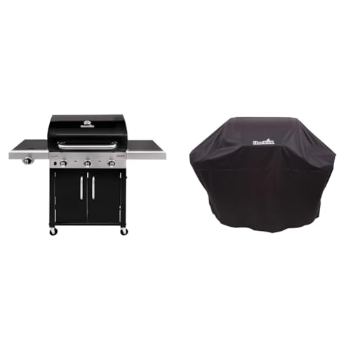 Char-Broil Performance Series 340B - 3 Brenner Gasgrill mit Seitenbrenner, schwarz & 140766 Wetterschutzhaube von Char-Broil