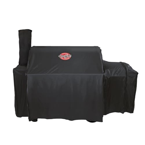 Char-Griller® Grand Champ™ Grillabdeckung, schützt vor Feuchtigkeit, Wind, Sand, Vögeln und Schmutz, PVC-Polyester-Mischung, schwarz, passend für Modell # 8250 von Char-Griller