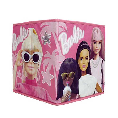 Character World Barbie Aufbewahrungsboxen, offiziell lizenziert, 2 Stück, faltbar, perfekt für die Organisation von Kinderzimmer, Kinderspielzimmer von Character World