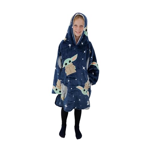 Character World Hugzee übergroßes tragbares Kapuzen-Fleece | Super warmes und gemütliches Sherpa-Futter, Disney The Mandalorian Grogu Design von Disney