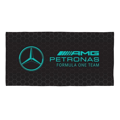 Character World Mercedes AMG Petronas Offizielles Handtuch, superweiches Gefühl, Formel 1-Design, perfekt für Zuhause, Bad, Strand und Schwimmbad, Einheitsgröße, 75 cm x 150 cm, 100% Baumwolle von Character World