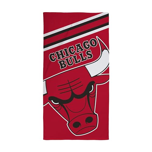 Character World NBA Offizielles Handtuch, superweiches Gefühl, Chicago Bulls Red Basketball Team-Design, perfekt für Zuhause, Bad, Strand und Schwimmbad, Einheitsgröße, 75 cm x 150 cm, 100% Baumwolle von Character World