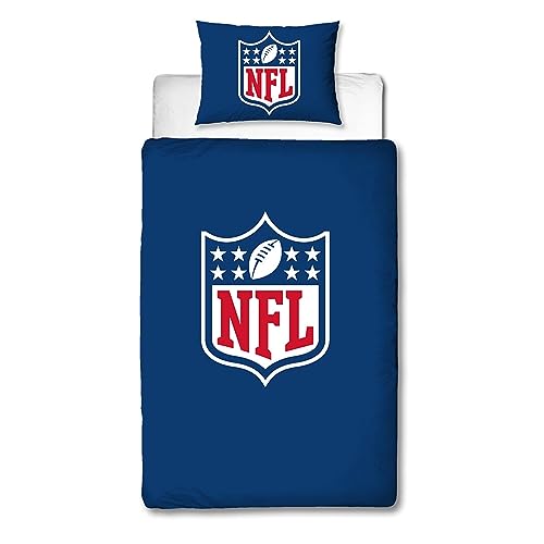 Character World NFL National Football League Offizielles Lizenzprodukt Helme Design Einzelbettwäsche-Set | wendbare 2-seitige Bettwäsche inklusive passendem Kissenbezug | Einzelbett-Set | Polycotton von Character World