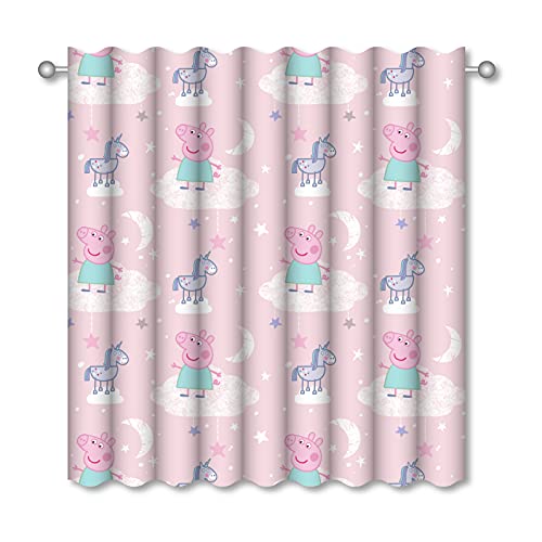Character World Offizielle Peppa Pig Vorhänge | Pink Stardust Kinderzimmer Vorhänge | Perfekt für jedes Kinderzimmer (137,2 cm) von Character World