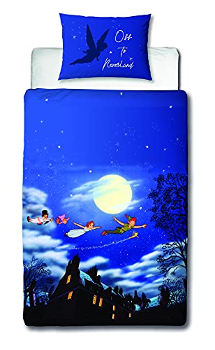 Character World Peter Pan Einzel-Bettbezug Design | Polycotton Happy Design zweiseitiger Bettbezug mit passendem Kissenbezug von Character World