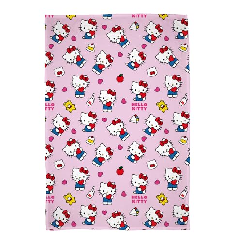 Hello Kitty lizenzierte Fleecedecke, superweiches, warmes rosa Design mit Teddy- und Milchflaschen, perfekt für Zuhause, Schlafzimmer, Übernachtungen und Camping, 100 x 150 cm Hello Kitty lizenzierte Fleecedecke, superweiches, warmes rosa Design mit Teddy- und Milchflaschen, perfekt für Zuhause, Schlafzimmer, Übernachtungen und Camping, 100 x 150 cm von Character World