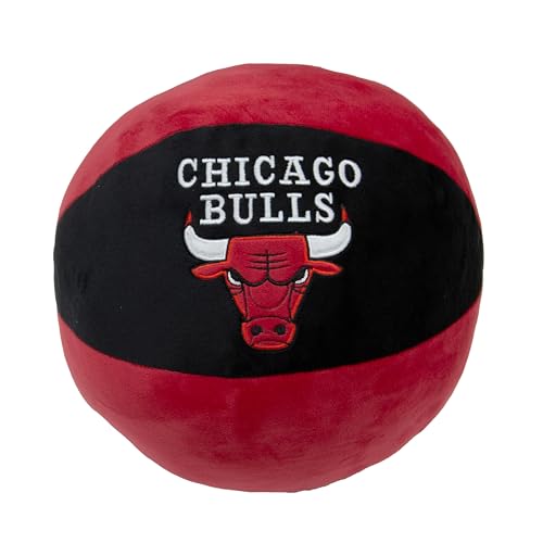 NBA Offizielles Chicago Bulls rundes Ballförmiges Kissen, superweiches 3D-Basketball-Design, perfekt für jedes Kinder- oder Erwachsenen-Schlafzimmer, Sofa oder auf dem Bett, 25 x 25 cm von Character World