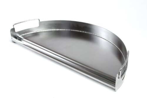 Charcoal Companion Edelstahl-Grillpfanne, Halbkreis, silber, 28.19 x 57.15 x 8.89 cm, CC3509 von Charcoal Companion