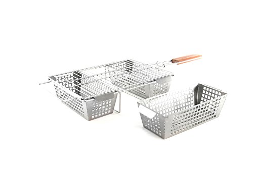Charcoal Companion Edelstahlkorb mit 3 Fächern, silber, 23.7x59.51x7.19 cm, CC3129 Charcoal Companion Edelstahlkorb mit 3 Fächern, silber, 23.7x59.51x7.19 cm, CC3129 von Charcoal Companion