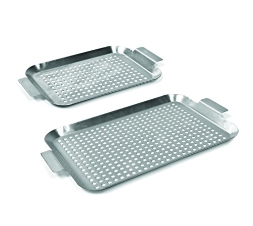 Charcoal Companion Rost-Set, klein und medium (2-teilig), silber, 25.65x41.81x2.67 cm, CC7081 von Charcoal Companion