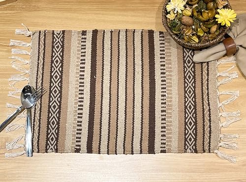 CHARDIN HOME Boho-Tischsets im Boho-Stil, Baumwolle, 33 x 48 cm, maschinenwaschbar, langlebig und einfach zu kombinieren, 4 Stück von Chardin home