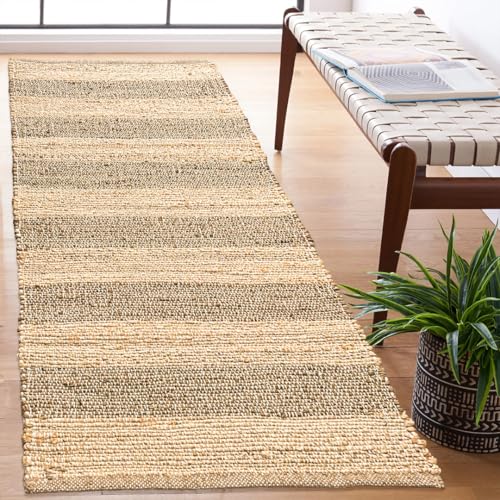 Chardin home 2x5 Jute Baumwolle Läufer Teppich - Handgewebter zweifarbiger Jute und Elfenbein wendbarer Flurteppich Boho Bauernhausstil für Eingangsbereich, Küche oder Nachttisch von Chardin home