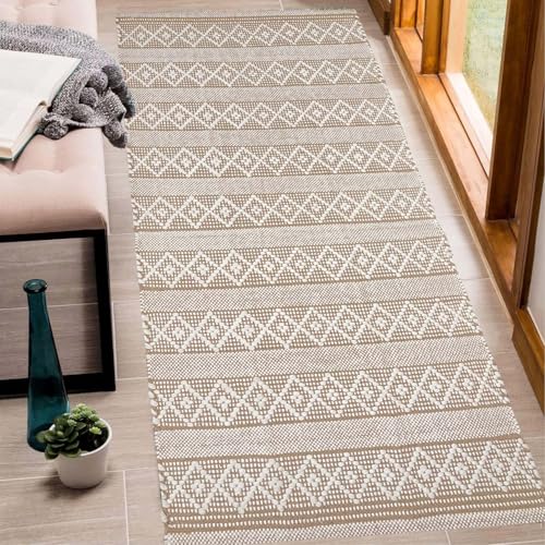 Chardin home Boho-Läuferteppich, handgewebt, Bauernhaus-Teppich, ideal für Küchen, Eingänge, Fußmatten, Badezimmer, Meditationsmatte, maschinenwaschbar, wendbar, Baumwolle, Beige und Weiß Chardin home Boho-Läuferteppich, handgewebt, Bauernhaus-Teppich, ideal für Küchen, Eingänge, Fußmatten, Badezimmer, Meditationsmatte, maschinenwaschbar, wendbar, Baumwolle, Beige und Weiß von Chardin home