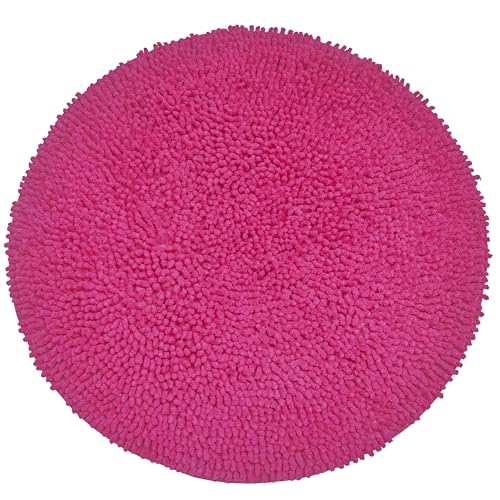 Chardin home Runde Badematte, Boho-Badematte, 60 cm, auch perfekt für Kinderzimmer, Kinderzimmer, Nachttisch, Schlafsäle, halbe Bäder und Puderzimmer, maschinenwaschbar, weich und plüschig, Hot Pink Chardin home Runde Badematte, Boho-Badematte, 60 cm, auch perfekt für Kinderzimmer, Kinderzimmer, Nachttisch, Schlafsäle, halbe Bäder und Puderzimmer, maschinenwaschbar, weich und plüschig, Hot Pink von Chardin home