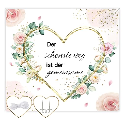 Hochzeitsherz Zum Ausschneiden, 200 * 180cm Herz Hochzeit Ausschneiden Bettlaken Hochzeit Hochzeitsdeko inkl.2 Scheren, Herz Zum Ausschneiden Hochzeit Hochzeit Deko, Standesamt Überraschung von Charfia