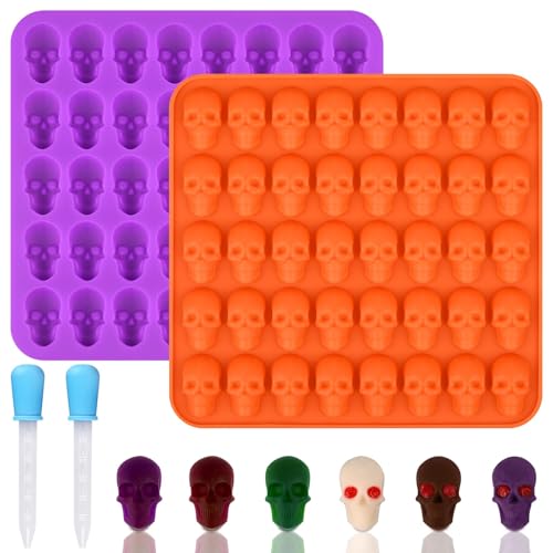 Totenkopf Silikonform Backen, 2 Stück Halloween Silikonform Backen Backform Totenkopf Backform Silikonform Totenkopf Schokoladenform Silikon Silikonform Schokolade Halloween Backform mit 2 Dropper (A) Totenkopf Silikonform Backen, 2 Stück Halloween Silikonform Backen Backform Totenkopf Backform Silikonform Totenkopf Schokoladenform Silikon Silikonform Schokolade Halloween Backform mit 2 Dropper (A) von Charfia