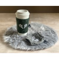 Cup-/Becherwärmer "Hirschgeweih", Gestrickt Weitere Farben Zur Auswahl von CharliesHandmadeShop