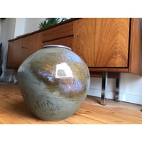 Bodenvase Vase Keramik Vintage Antik 50Er 60Er Zu Teak Pampasgras von Charlinsky