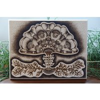 Hand Holz Gebrannt Mandala Blume Wandbehang von CharlotteGillDesigns