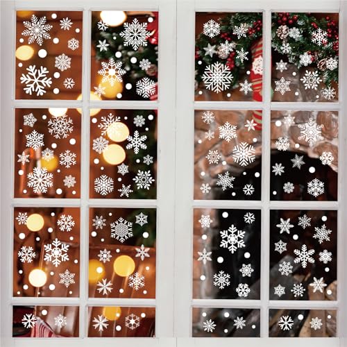 CharmBurst 6 Stück Schneeflocken Fensterbild, Abnehmbare Selbstklebende Statische PVC Fensterdeko, Winter Dekoration Für Weihnachten, Fenstersticker Weihnachtsdeko von CharmBurst