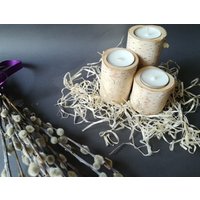 Kerzenhalter Sets.kerzenhalter Aus Holz. Set Von 3 Stück.holz Teelichthalter.baum Kerzenhalter.rustikales Teelicht.holz Teelichthalter.birkenkerze von CharmWoodShop