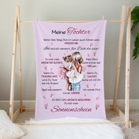 Spruch Fleecedecke Meine Tochter | Decke Gechenk Für Beste Der Welt Mutter Geschenkidee von CharmeandShine