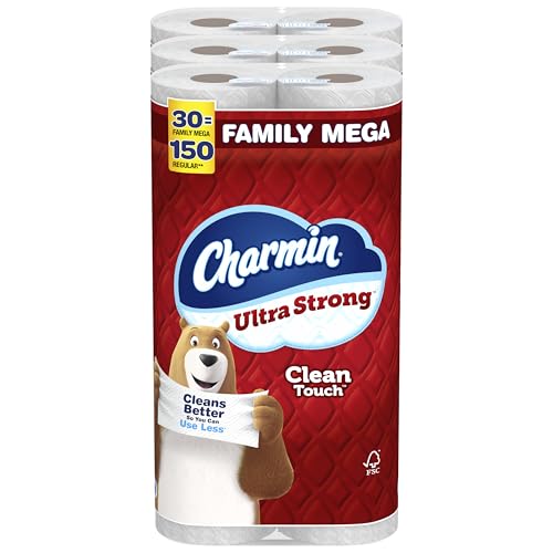 Charmin Toilettenpapier Ultra Strong Clean Touch, 30 Family Mega Rollen = 150 normale Rollen (Verpackung kann variieren) von Charmin
