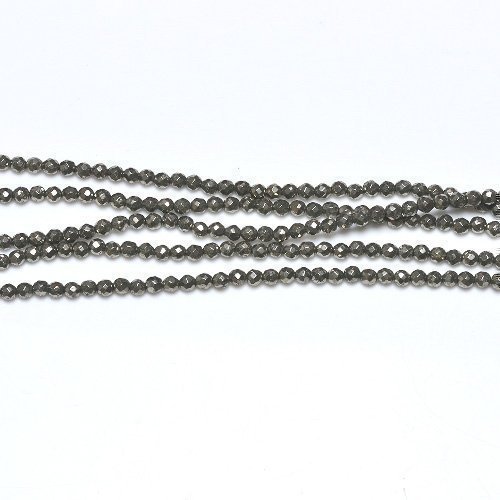 Charming Beads Strang 95+ Blasse Gold Pyrit 4mm Facettiert Rund Perlen - (GS6092-1) von Charming Beads
