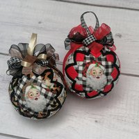 Gesteppte Weihnachtsmann-Verzierung, Kein Nähen Gesteppter Stoff-Verzierung, Weihnachtsmann-Geschenk Gesteppte Weihnachtsmann-Verzierung, Kein Nähen Gesteppter Stoff-Verzierung, Weihnachtsmann-Geschenk von CharmingDesignCrafts
