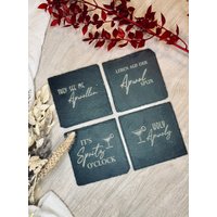 Schiefer Untersetzer Set | Lustige Aperol Sprüche Party Dekoration Geschenk Für Freunde Tisch Bar Accessoir von CharmingStylesDE