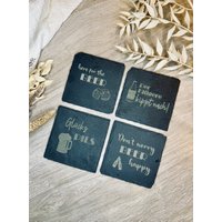 Schiefer Untersetzer Set | Lustige Bier Sprüche Party Dekoration Geschenk Für Freunde Tisch Bar Accessoir Schiefer Untersetzer Set | Lustige Bier Sprüche Party Dekoration Geschenk Für Freunde Tisch Bar Accessoir von CharmingStylesDE