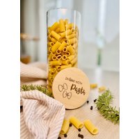 Vorratsglas Mit Holzdeckel | Ideal Zur Aufbewahrung Von Nudeln Pasta Glas Küche Gastgeschenk Geschenkglas Kochen von CharmingStylesDE