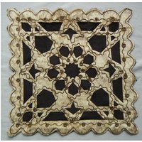 Tischdecke Akzent Topper Quadrat Braun 15 X Metallic Bestickt Mandela von CharmingUnitedStates