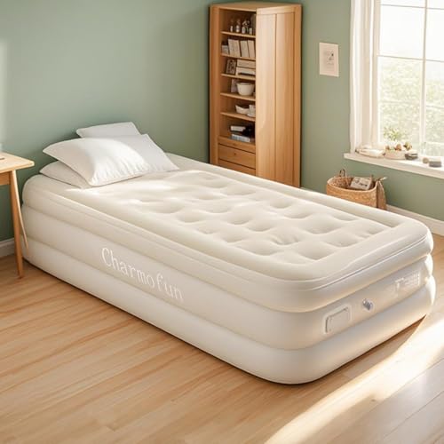 Charmofun Luftbett 1 Person, Luftmatratze Selbstaufblasend mit Integrierter Pumpe, Aufblasbare Matratze mit Tasche, Luftbett für Camping oder Heimgebrauch 195 x 100 x 43cm (Single) von Charmofun