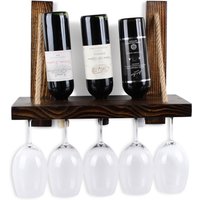 Wandregal Weinregal | Weinflasche Und Glashalter Weinflaschen Display Holz Weinflaschenhalter Bar Organizer von CharmontDesign