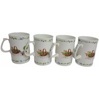 Hankook Fine China Kaffee Teetassen # 0866 Limpid Blumen Korb 20 G Vierer Set von CharmsFindsCA