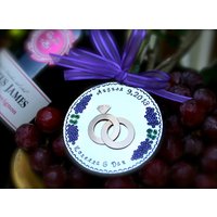 Personalisierte Weinberg Hochzeit Ornament - Original Kunstwerk Hand Gestempelt Emaillierte Trauben Harteloxiertes Aluminium Grosse 3-Zoll-Scheibe Personalisierte Weinberg Hochzeit Ornament - Original Kunstwerk Hand Gestempelt Emaillierte Trauben Harteloxiertes Aluminium Grosse 3-Zoll-Scheibe von CharmsofFaith