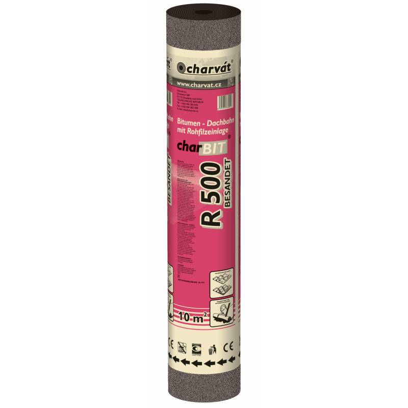 Charvat Bitumen-Dachbahn 'charBIT R500' besandet schwarz 100 x 1000 cm von Charvat