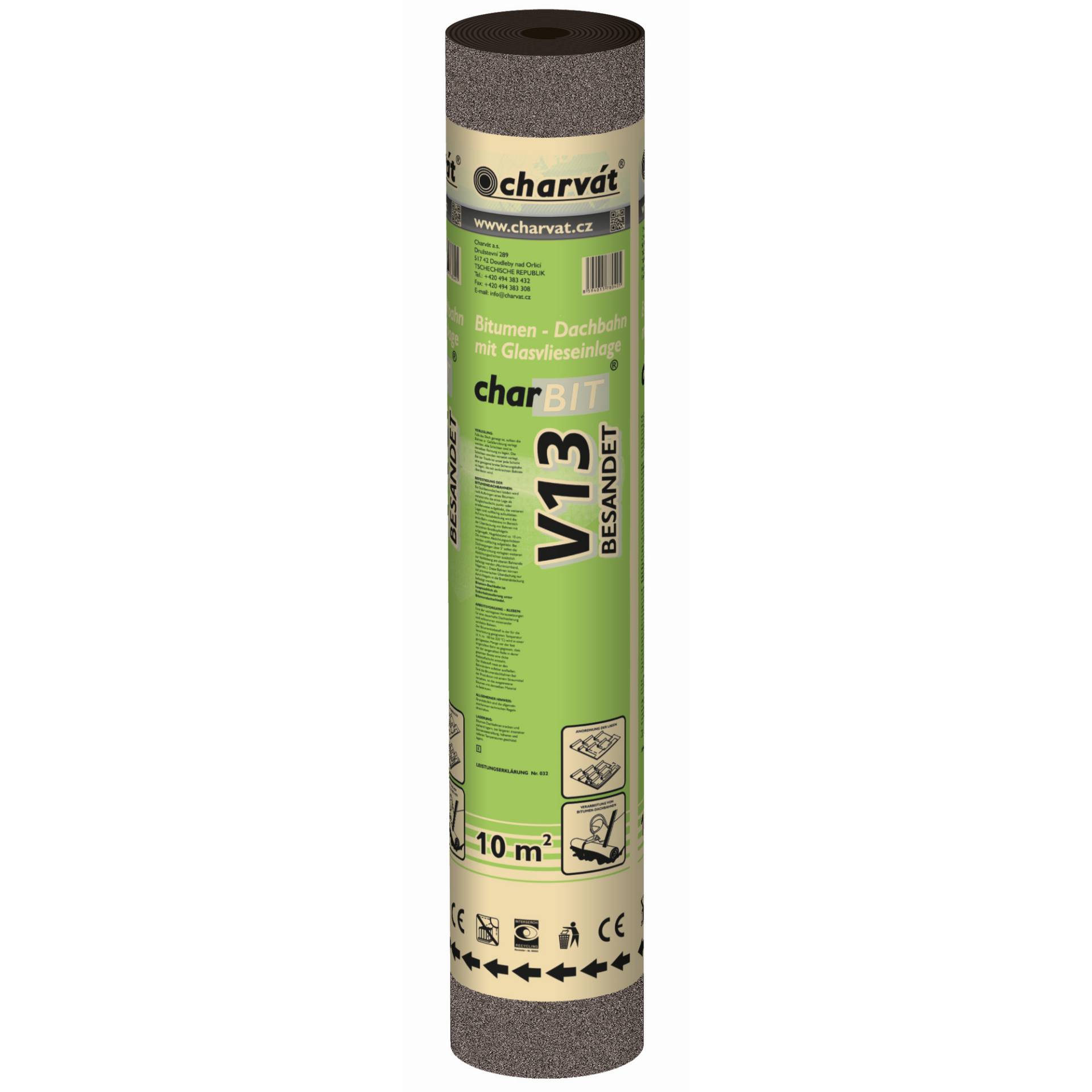 Charvat Bitumen-Dachbahn 'charBIT V13' besandet schwarz 100 x 1000 cm Charvat Bitumen-Dachbahn 'charBIT V13' besandet schwarz 100 x 1000 cm von Charvat