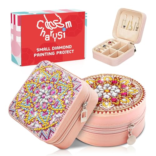 CharySim Diamond Painting Schmuckkästchen Basteln Mädchen 7 8 9 10 11 12 13 Jahre Geburtstagsgeschenke Mädchen 6-14 Jahre Teenager Bastelset Kinder Geschenkideen Diamond Painting Erwachsene DIY Set von CharySim