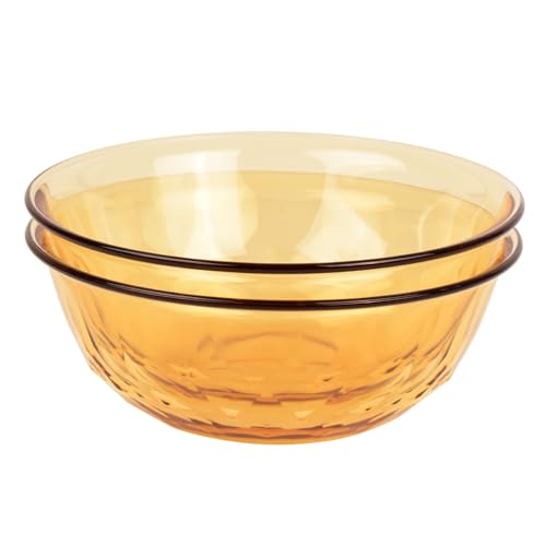 Chas Bete Salatschüssel Glas 23cm 2 Stück, hochwertige Salatschale aus Borosilikatglas, spülmaschinen ofenfeste Glasschüssel 2L, amber von Chas Bete