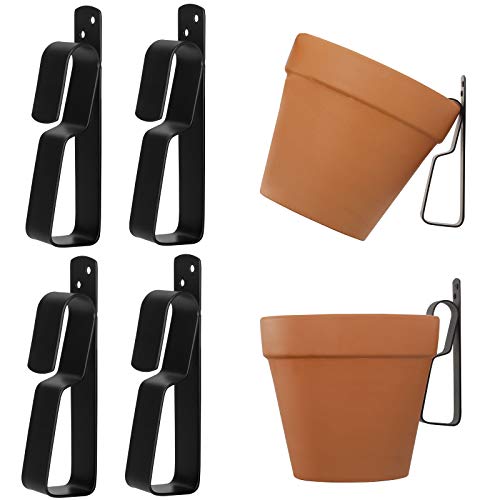 ChasBete Tontöpfe Aufhänger, Schwerlast Terracotta Blumentopf Clip für Wandhalterung Tontöpfe, Verborgen Blumentopf Hängend 4PCS von ChasBete