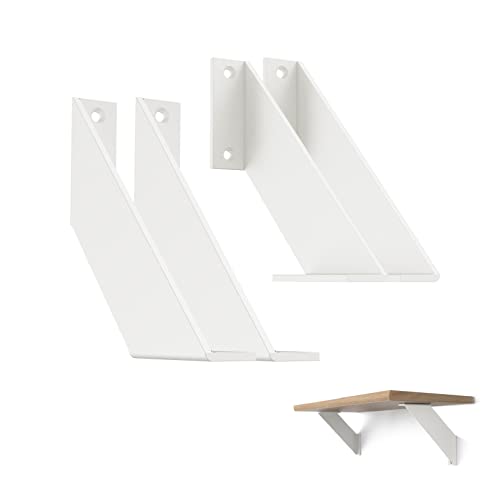 ChasBete Regalträger Weiss Metall Regalhalterung, Regalwinkel Schwerlast 90 Grad Wandregal Regalträger & -stützen, 10cm 4 Stück von ChasBete